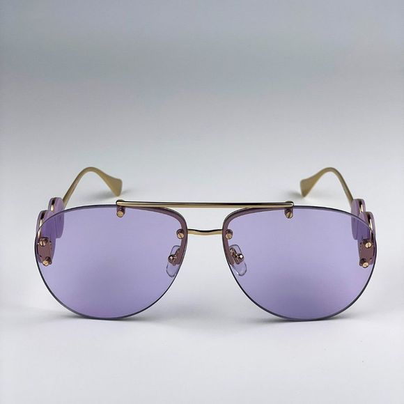 Versace VE2250 14871A Sunglasses Gold Light Violet Pilot Women - Picture 7 of 13